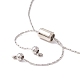 Bracelets coulissants en polyester avec pampilles et breloques en forme de coeur pour femmes STAS-P302-13P-3