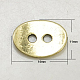 チベット風のボタン  カドミウムフリー＆ニッケルフリー＆鉛フリー  オーバル  アンティーク黄金  14x11x1mm  穴：2mm X-TIBE-ZN48623-AG-FF-2