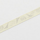 片面エッフェル塔＆スタンプ印刷されたポリエステルグログランリボン  ホワイト  3/8インチ（9mm）  約100ヤード/ロール（91.44メートル/ロール） OCOR-S049-9mm-02-2