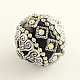 Round Handmade Rhinestone Indonesia Beads IPDL-Q036-19E-2