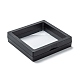 正方形の透明なpe薄膜サスペンションジュエリーディスプレイボックス  リングネックレスブレスレットイヤリング収納用  ブラック  9x9x2cm CON-D009-01A-03-2