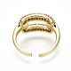 Латунные кольца из манжеты с прозрачным цирконием RJEW-S045-019G-NR-4