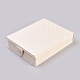 木製のアクセサリー箱  模造革で覆われて  ベロア  鏡  長方形  ホワイト  24.3x18x5.7cm LBOX-L002-E02-3