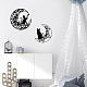 SUPERDANT Black Cat and Moon Wall Decals Moon Phase Wall Art Black Cat On The Moon Wall Decals Mandarins Flower Cats Wall Stickers for Home Living Room Kitchen Bedroom Decorations DIY-WH0377-098-5