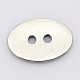 2  - 正孔フラットオーバルブレスレット作りのために201ステンレス製の縫製ボタン  ステンレス鋼色  12x17x1mm  穴：2mm STAS-E065-01-2