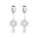 SHEGRACE Elegant Fashion Real 18K Gold Plated Brass Front and Back Dangle Stud Earrings JE95A-1