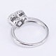 Brass Micro Pave Cubic Zirconia Finger Rings RJEW-E145-59P-3