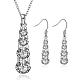 Trendy Silver Plated Brass Cubic Zirconia Bridal Party Jewelry Sets SJEW-BB08230-1