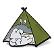 Cartoon Camping Rabbit Enamel Pins JEWB-Q036-01D-1
