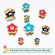 PandaHall Elite 36Pcs 9 Style Rack Plating Alloy Enamel Beads ENAM-PH0001-97-5