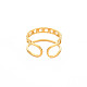 Placage ionique (ip) 304 anneau de manchette ouvert en forme de chaîne gourmette en acier inoxydable pour femme RJEW-S405-203G-2