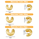 Hobbiesay 780 Stück 6 Größen 2 Farben Eisen-Crimpperlenabdeckungen Halbkreisperlen Knotenabdeckung offene Perle kleine halbrunde Crimpenden Curling-Mix-Kit für die Herstellung von DIY-Handwerksschmuck IFIN-HY0001-61-2