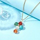 Conjunto de joyas con cruz de piedras preciosas mixtas naturales y sintéticas SJEW-JS01284-01-7