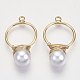 Pendenti di perle imitazione plastica abs KK-N235-016-3