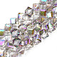 Electroplate transparentes abalorios de vidrio hebras EGLA-N002-29-C01-1