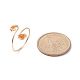 Круглое плетеное открытое кольцо-манжета с натуральным драгоценным камнем RJEW-JR00503-6