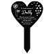 GLOBLELAND Heart Daddy Garden Stake Memorial Remembrance Plaque Stake for Cemetery Acrylic Grave Stake Waterproof Sympathy Garden Stake for Yard Grave Cemetery (Daddy) AJEW-WH0365-004-1