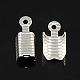 Silver Plated Brass Folding Crimp Ends for Necklaces Jewelry Findings X-EC056-S-2