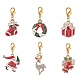 Christmas Theme Alloy Rhinestone & Enamel Pendant Decorations HJEW-JM00980-1
