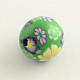 Handmade Flower Pattern Polymer Clay Beads CLAY-Q173-10-2