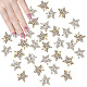 Hobbiesay 40 pièces 2 couleurs cabochons de strass en alliage étoile MRMJ-HY0001-27-1