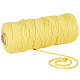 コットン糸  装飾的な糸のスレッド  DIYの工芸品について  ギフトラッピングとジュエリー作り  きいろ  2mm  約100m /ロール（110ヤード/ロール） OCOR-GF0001-03A-02-1