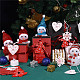 木製の装飾品  クリスマスツリー吊り飾り  ジュートより糸付き  クリスマスパーティーギフトの家の装飾のため  ミックスカラー  48~65x50~62.5mm  20個/セット JX039A-4