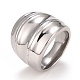 304 anillo grueso texturizado de acero inoxidable para hombres y mujeres RJEW-B040-16P-1