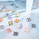 SUNNYCLUE 12Pcs 6 Color Checkerboard Style Rhombus Acrylic Pendants OACR-SC0001-10-4