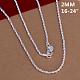 Popular Silver Color Plated Brass Snake Chain Necklaces For Men NJEW-BB12746-16-3
