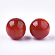 Harz perlen, Nachahmung Edelstein, Runde, rot, 19.5~20 mm, Bohrung: 2.5 mm