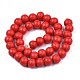 Painted Natural Wood Beads Strands WOOD-S053-54H-2
