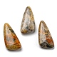 天然石クレイジーアゲートペンダント  三角形  46x21~23x8.5~9mm  穴：1.5mm G-M405-09-02-3