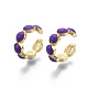 Brass Enamel Cuff Earrings EJEW-R114-027-NF-4
