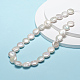 Cuentas de perlas keshi de perlas barrocas naturales redondas planas hebras PEAR-R015-17-4
