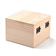木製収納ボックス  アクセサリー箱  鉄の留め金付き  正方形  バリーウッド  9.9x9.1x6.5cm  内径：76x75mm OBOX-WH0004-03A-3