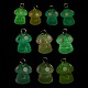 Charms de setas de dibujos animados de resina luminosa con aros de hierro en tono platino CRES-Z004-02-2