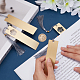FINGERINSPIRE 4 pcs Brass Blank Bookmark with Grey Tassel 2 Style Metal Rectangle Bookmark DIY Blank Bookmarks Book Marks Page Markers Present Tags for Student Teacher Book Lover DIY Project Gift KK-FG0001-14-3
