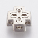 Perle ecologiche in ottone micro pavé di zirconi ZIRC-F083-083-RS-3
