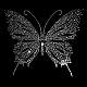 蝶の形のホットフィックス ラインストーン アップリケ  マスクと衣装のアクセサリー  クリスタル  250x300mm WG59545-04-1