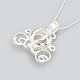 925 Sterling Silver Cage Pendant Necklaces NJEW-S415-15-2