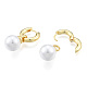 Pendientes de aro colgantes de perlas de plástico ABS X-EJEW-N011-106LG-2