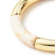 Acrylique imitation pierre gemme tube incurvé perlé gros bracelet extensible pour les femmes BJEW-JB07634-3
