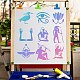 GORGECRAFT PET Plastic Drawing Painting Stencils Templates DIY-WH0285-010-5