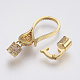 Brass Micro Pave Cubic Zirconia Fold Over Clasps ZIRC-F083-117G-RS-2