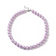 Macaron Color Faceted Acrylic Round Beaded Necklaces NJEW-JN04192-5