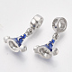 Platinum Plated Alloy European Dangle Charms MPDL-S067-51-2