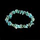 Puces turquoise naturelles étirer bracelets BJEW-BB16534-F-2