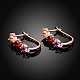 Heart Brass Cubic Zirconia Hoop Earrings EJEW-BB16129-4