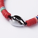 Handmade Polymer Clay Braided Beads Bracelets BJEW-JB05054-05-3